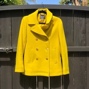 J. Crew bright yellow peacoat - Size 0